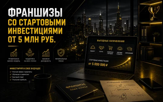 Франшизы со стартовыми инвестициями от 5 млн руб.