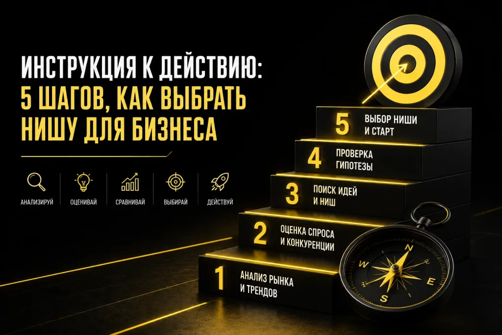 Инструкция к&nbsp;действию 5 шагов, как выбрать нишу для&nbsp;бизнеса