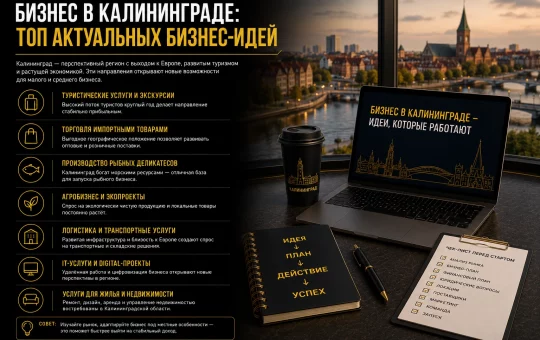 Бизнес в Калининграде: ТОП актуальных бизнес-идей в 2026 году