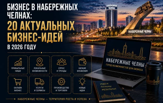 Бизнес в Набережных Челнах: 20 актуальных бизнес-идей в 2026 году