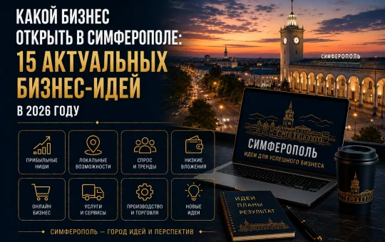 Какой бизнес открыть в Симферополе: 15 актуальных бизнес-идей в 2026 году