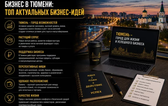 Бизнес в Тюмени: ТОП актуальных бизнес-идей в 2026 году